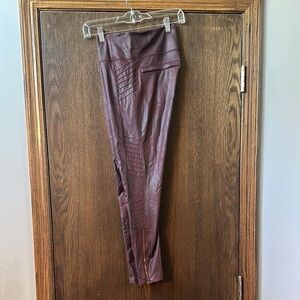 Athleta Burgundy coated Leggings